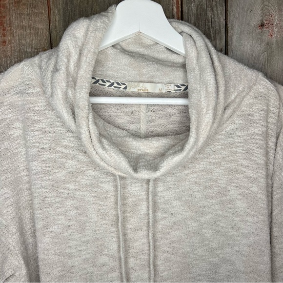 Prana Frieda Slub Knit Funnel Neck Pullover Tunic Sweater Oatmeal Medium - Picture 5 of 15